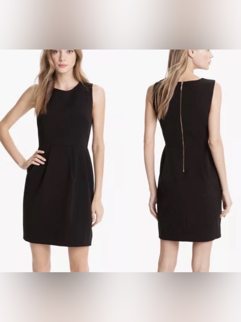 Kate Spade New York Tiff Pleated Black Sheath Dress 10 classy elegant staple lux